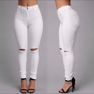 Fashion Nova White Canopy Jeans